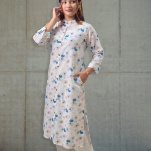 Elegant Floral Printed Premium Cotton Tunic