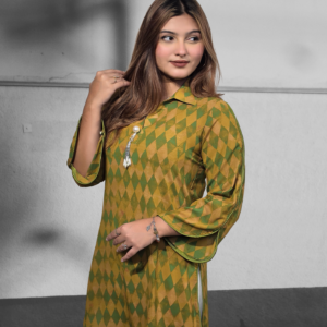 Elegant Geometric Kabli Cut Georgette kurti